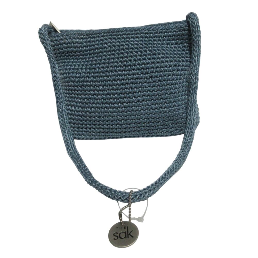 THE SAK Blue Woven Crossbody/Handbag Bag. Zip Closure. 7.5" x 5.5" EUC